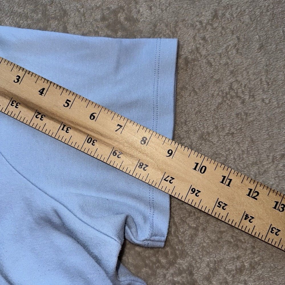Quacker Factory Plus Powder Blue Swarovski Details Key Lock Neck Top Tee 1X QVC - Picture 5 of 8
